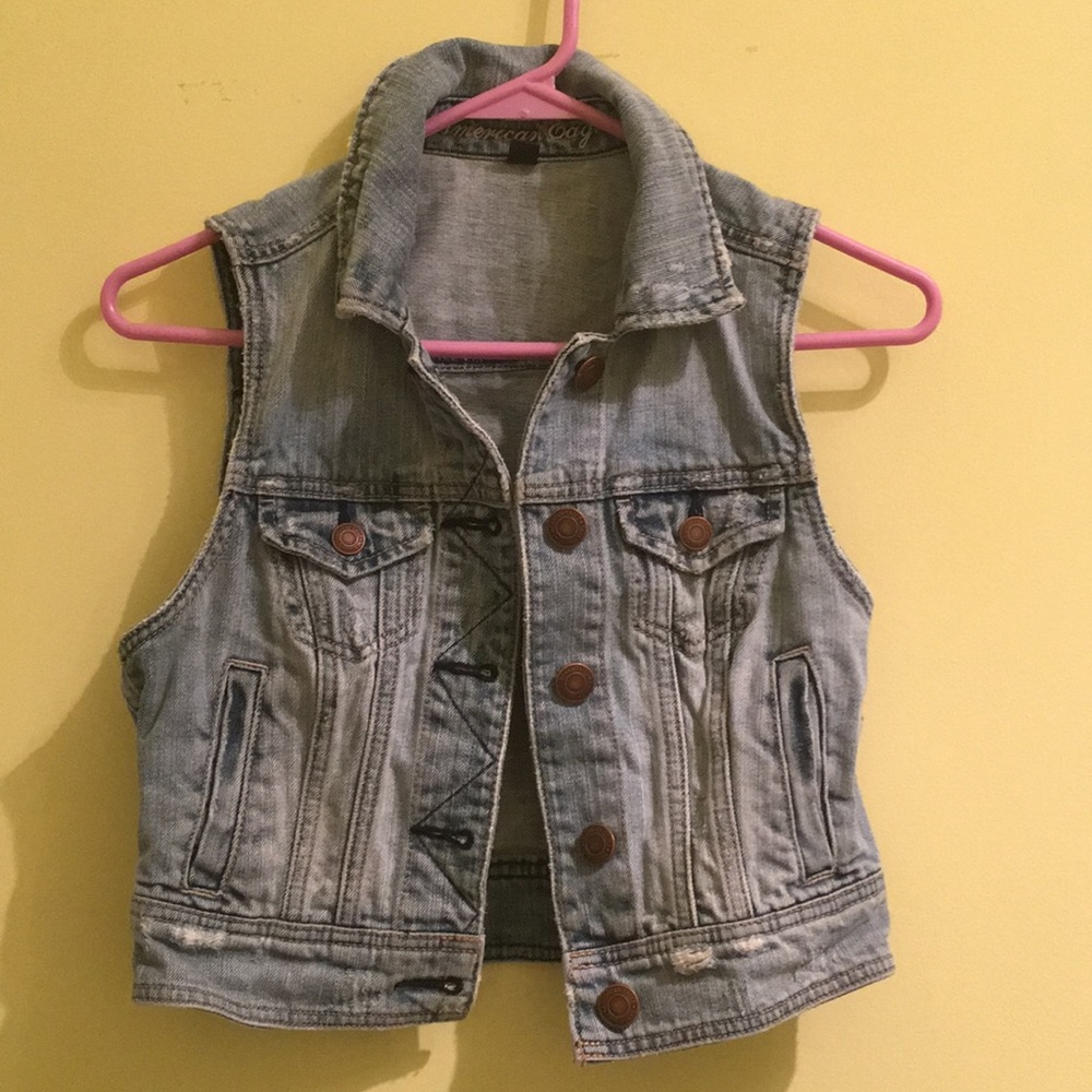 American eagle xs denim vest